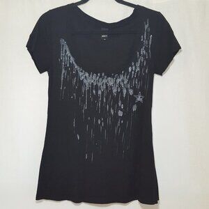 OBEY Wax Drip Tshirt Black Extremely Scoop sz XS